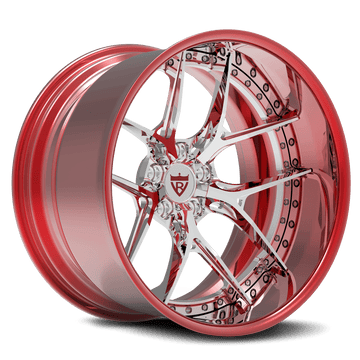 CUSTOM 2-PIECE CONCAVE RED FORGED WHEEL : RV-DR08D - RVRN WHEELS